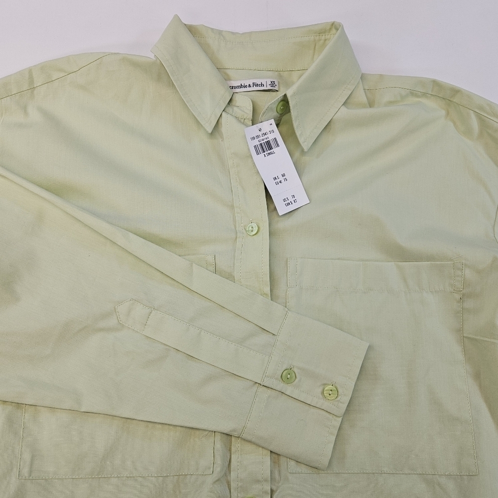 Abercrombie & Fitch Shirt XS Green Long Sleeve Button Down NWT